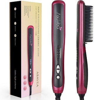 AsaVea Hair Straightening Brush 2, Anti-scald Patented Design