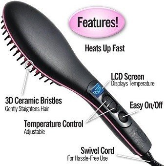 Simply Straight Ceramic Hair Straightening Brush Features