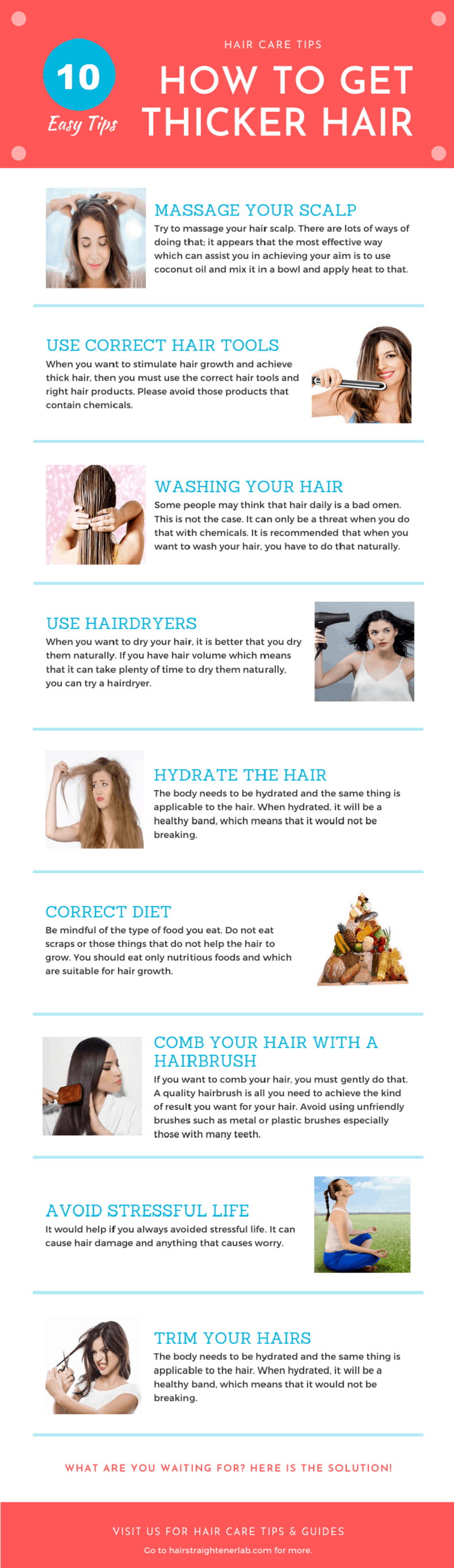How to Get Thicker Hair Infographics