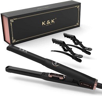 K&K Small Mini Nano Tourmaline Titanium Flat Iron .5 inch